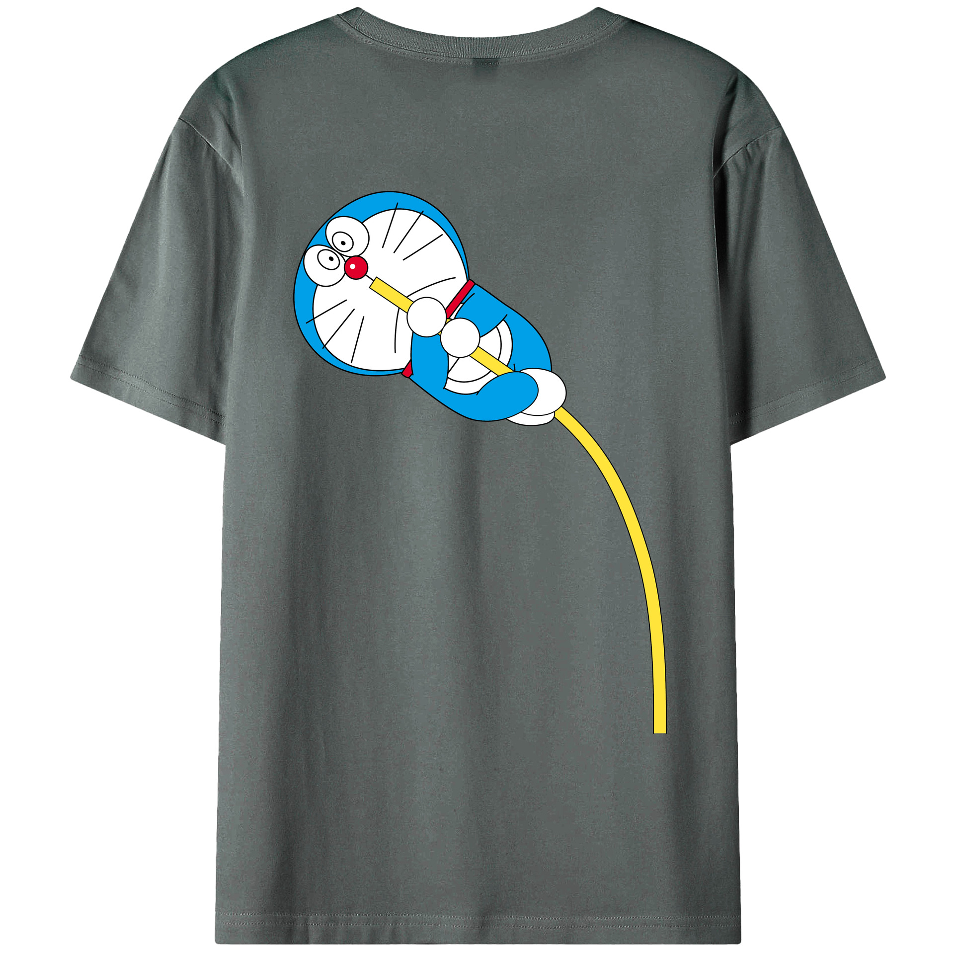（画像用） ドラえもん Doraemon 綿100％ メンズ半袖Tシャツ（バックプリント） 通気性